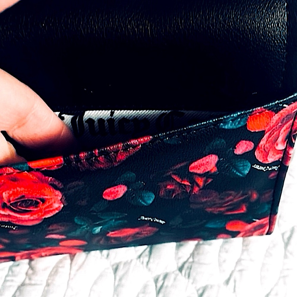 Juicy Couture black and red floral crossbody purse - Picture 6 of 10